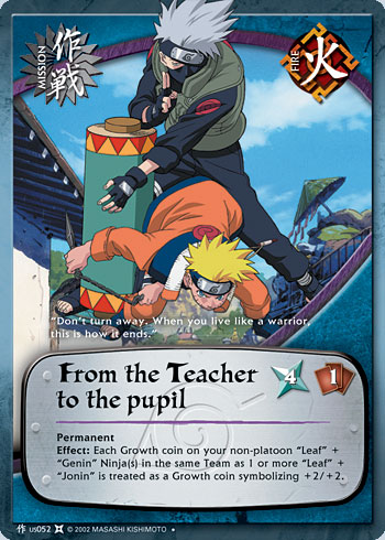 From the Teacher to the pupil Mus052 — Naruto CCG card mUS052
