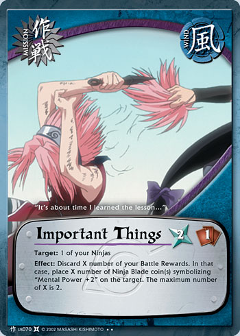 Important Things Mus070 — Naruto CCG card mUS070