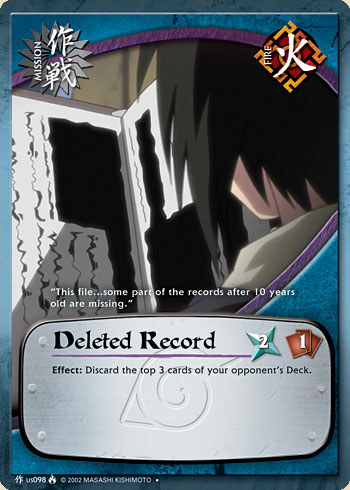 Deleted Record Mus098 — Naruto CCG card mUS098