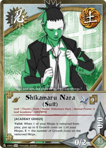 Shikamaru Nara (Suit) — Naruto CCG card n1043