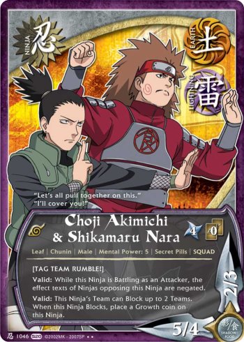 Choji Akimichi & Shikamaru Nara — Naruto CCG card n1046