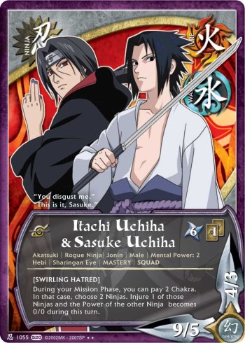 Itachi Uchiha & Sasuke Uchiha — Naruto CCG card n1055