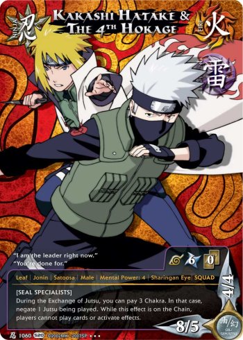 Kakashi & The Fourth Hokage — Naruto CCG card n1060
