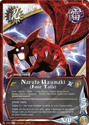 Naruto Uzumaki (Four Tails) — Naruto CCG card n1062