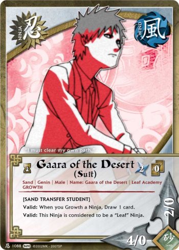 Gaara of the Desert (Suit) — Naruto CCG card n1088