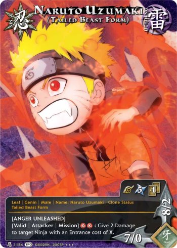 Naruto Uzumaki (Tailed Beast Form) — Naruto CCG card n1184
