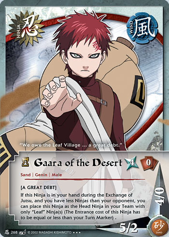 Gaara of the Desert — Naruto CCG card n268