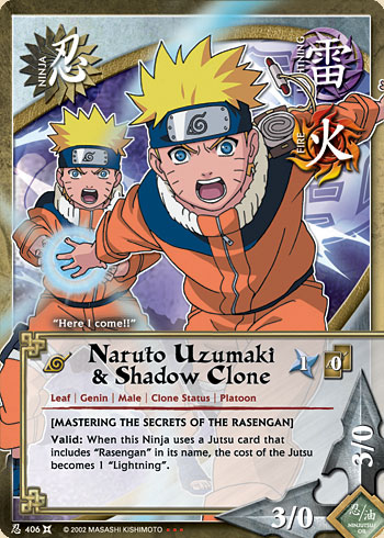 Naruto Uzumaki & Shadow Clone — Naruto CCG card n406