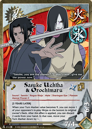 Sasuke Uchiha & Orochimaru — Naruto CCG card n414