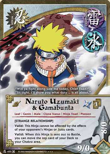 Naruto Uzumaki & Gamabunta — Naruto CCG card n455