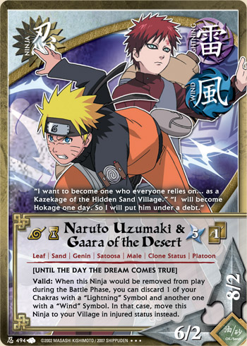 Naruto Uzumaki & Gaara of the Desert — Naruto CCG card n494