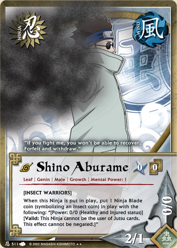 Shino Aburame — Naruto CCG card n511
