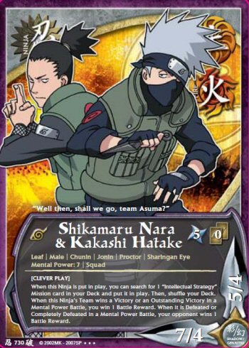 Shikamaru Nara & Kakashi Hatake — Naruto CCG card n730