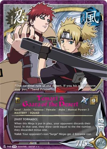 Temari & Gaara of the Desert — Naruto CCG card n948