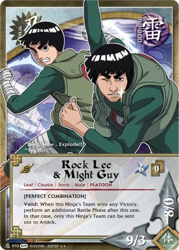 Rock Lee & Might Guy — Naruto CCG card n970