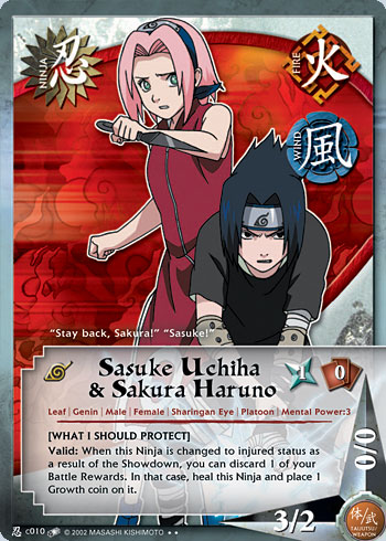 Sasuke Uchiha & Sakura Haruno Nc010 — Naruto CCG card nC010