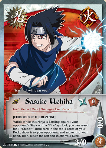 Sasuke Uchiha Nus003 — Naruto CCG card nUS003