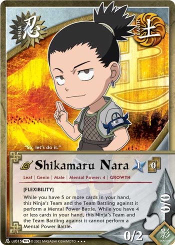 Shikamaru Nara Nus015 — Naruto CCG card nus015b