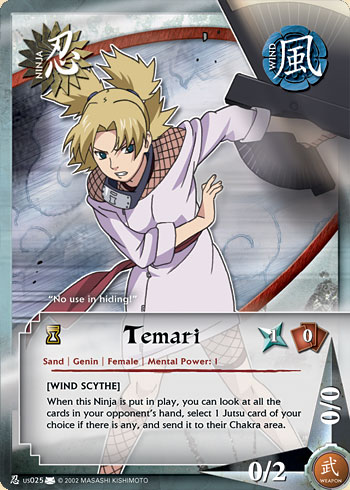 Temari Nus025 — Naruto CCG card nUS025