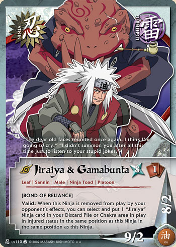 Jiraiya & Gamabunta Nus110 — Naruto CCG card nUS110