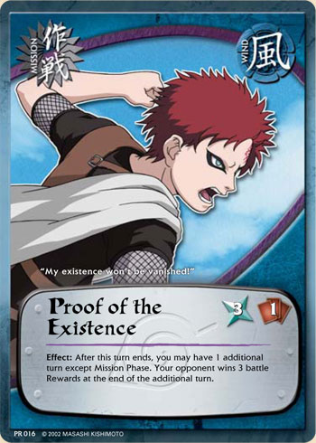 Proof of the Existance Pr016 — Naruto CCG card pr016