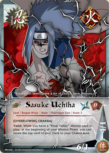 Sasuke Uchiha Pr035 — Naruto CCG card pr035