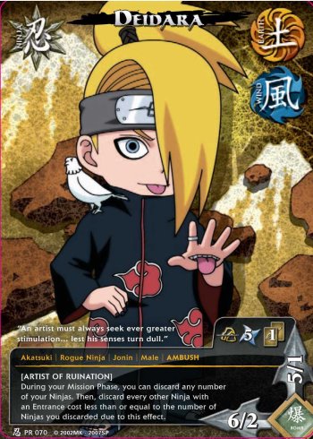 Deidara PR070 — Naruto CCG card pr070