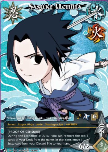 Sasuke Uchiha PR074 — Naruto CCG card pr074