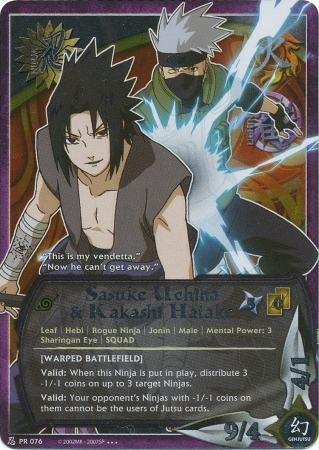 Sasuke Uchiha & Kakashi Hatake PR076 — Naruto CCG card PR076