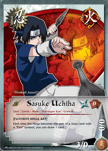 Sasuke Uchiha Prus012 — Naruto CCG card prUS012