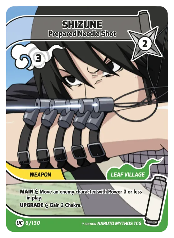 Shizune — Prepared Needle Shot — Naruto Mythos card KS-006