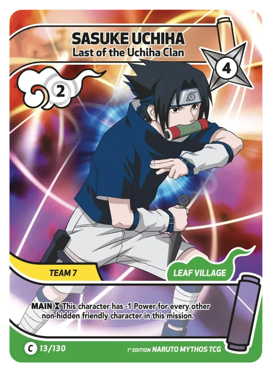 Sasuke Uchiha — Last of the Uchiha Clan — Naruto Mythos card KS-013