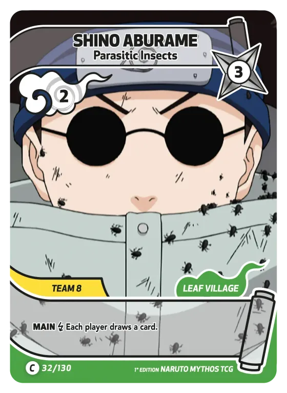 Shino Aburame — Parasitic Insects — Naruto Mythos card KS-032