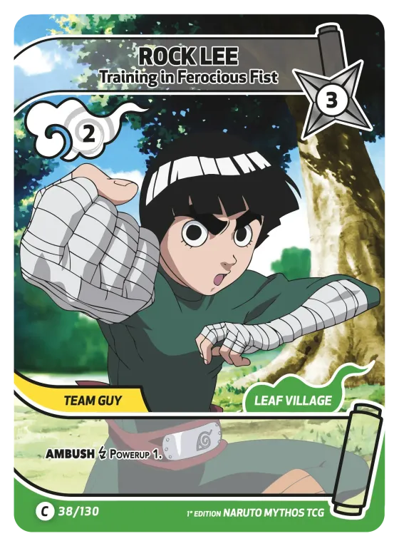 Rock Lee — Training in Ferocious Fist — Naruto Mythos card KS-038
