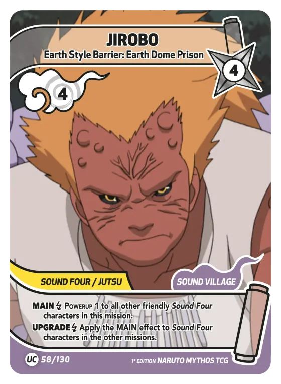 Jirobo — Earth Style Barrier: Earth Dome Prison — Naruto Mythos card KS-058