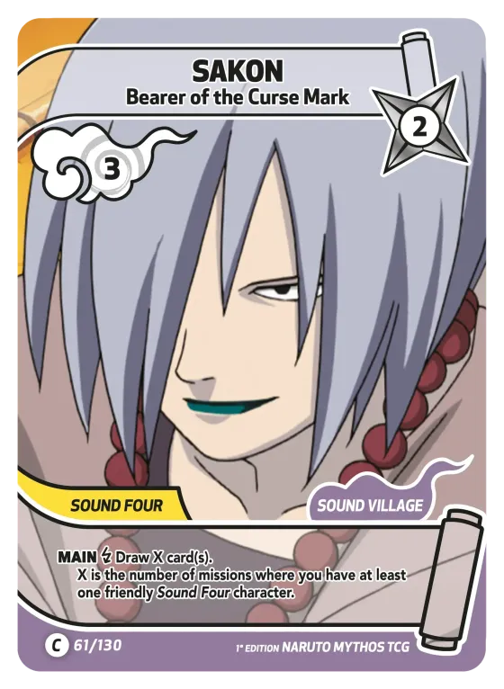 Sakon — Bearer of the Curse Mark — Naruto Mythos card KS-061