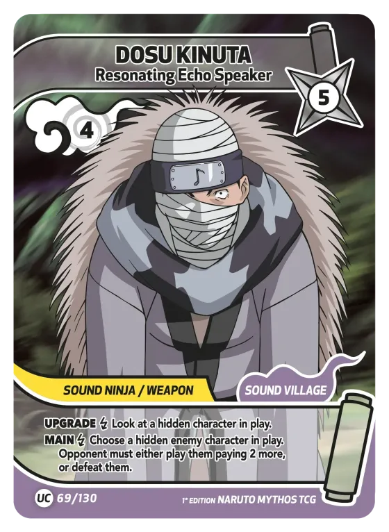 Dosu Kinuta — Resonating Echo Speaker — Naruto Mythos card KS-069