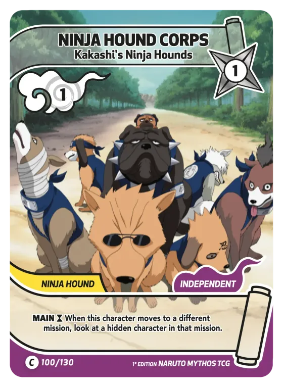 Ninja Hound Corps — Kakashi's Ninja Hounds — Naruto Mythos card KS-100