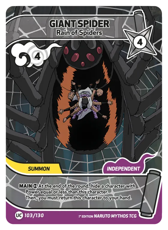 Giant Spider — Rain of Spiders — Naruto Mythos card KS-103