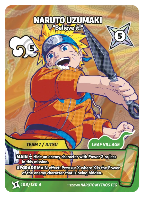 Naruto Uzumaki — "Believe it!" — Naruto Mythos card KS-108-A