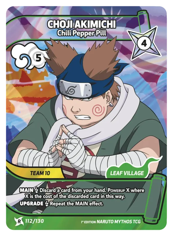 Choji Akimichi — Chili Pepper Pill — Naruto Mythos card KS-112