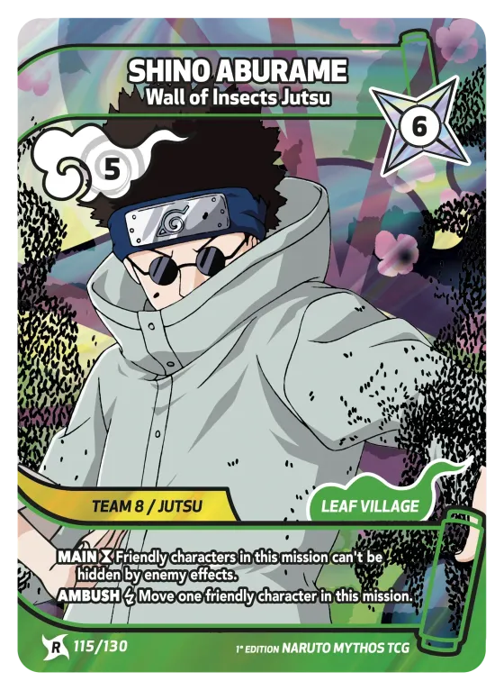 Shino Aburame — Wall of Insects Jutsu — Naruto Mythos card KS-115