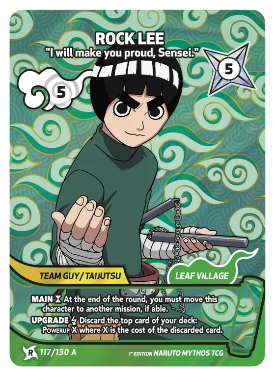 Rock Lee — "I will make you proud, Sensei." — Naruto Mythos card KS-117-A