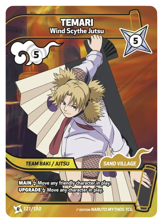 Temari — Wind Scythe Jutsu — Naruto Mythos card KS-121