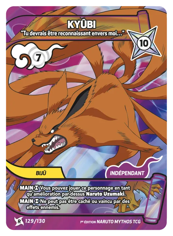 Nine-Tailed Fox — "You better be grateful to me..." — Naruto Mythos card KS-129