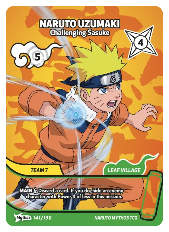 Naruto Uzumaki — Challenging Sasuke — Naruto Mythos card KS-141