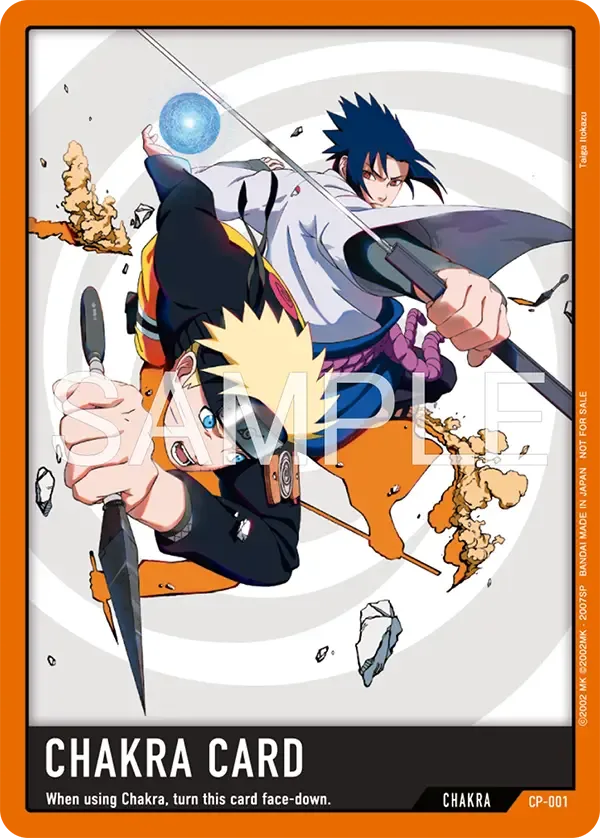 The CP-001 Chakra Card as shown on Bandai's New York Comic Con page, watermarked SAMPLE